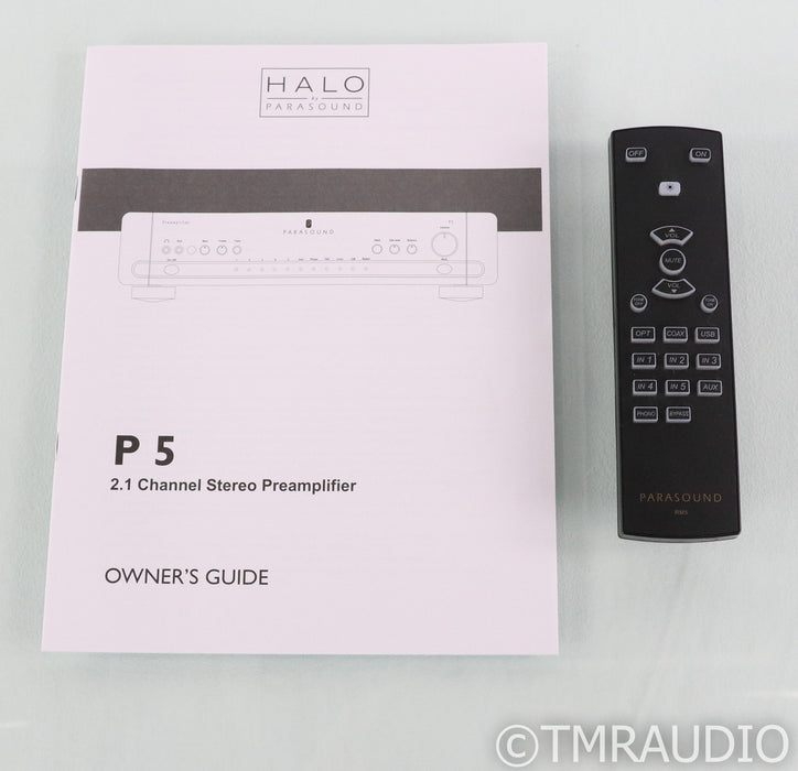 Parasound P5 Stereo Preamplifier; DAC; USB; MM / MC Phono; Remote; Black; P-5