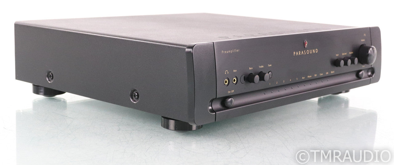 Parasound P5 Stereo Preamplifier; DAC; USB; MM / MC Phono; Remote; Black; P-5