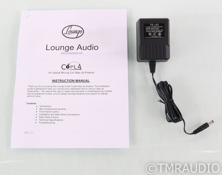 Lounge Audio Copla Silver MC Head Amplifier; Pre-Preamplifier; Step-Up