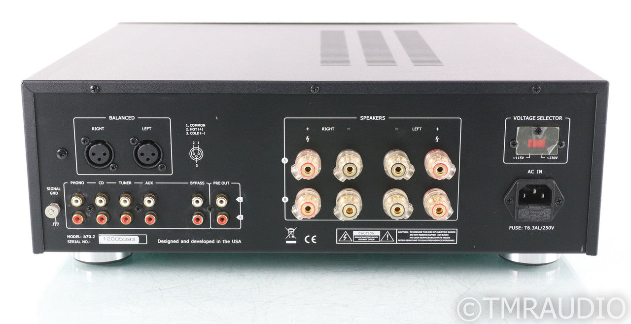 Music Hall a70.2 Stereo Integrated Amplifier; Remote; MM Phono; A-70.2; Black