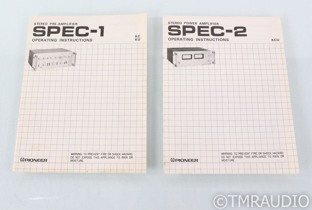 Pioneer Model SPEC-1 Stereo Preamplifier; Model SPEC-2 Amplifier; Set; Silver