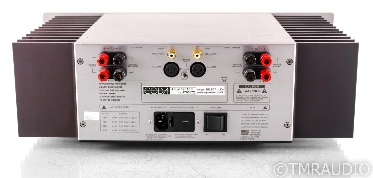 Coda 10.5 Stereo Power Amplifier; Silver