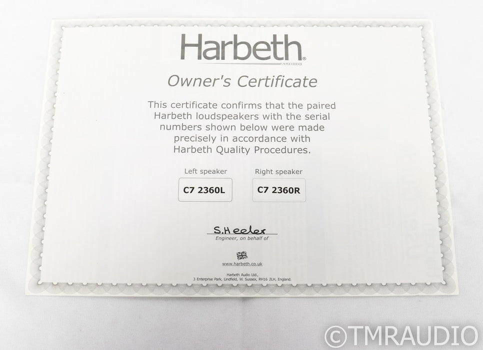 Harbeth HL Compact 7ES-3 Bookshelf Speakers; C7ES3; Anniversary Edition; Cherry