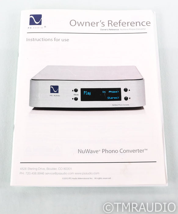 PS Audio NuWave MM / MC Phono Converter; USB; A/D Converter; NPC