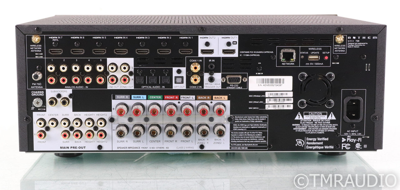 Anthem MRX720 7.2 Channel Home Theater Receiver; MRX-720; Remote; ARC