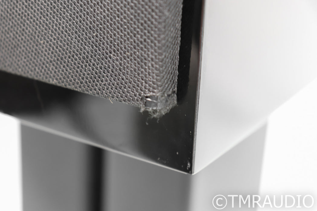 B&W CM-5 Bookshelf Speakers; Piano Black Pair w/ Stands