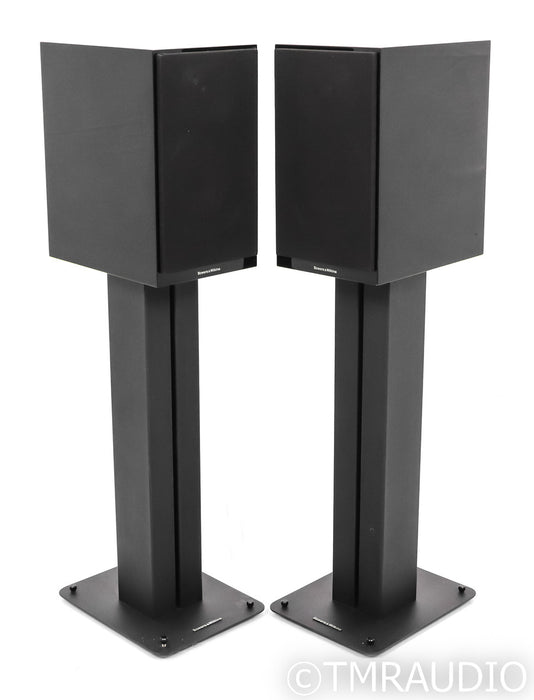 B&W CM-5 Bookshelf Speakers; Piano Black Pair w/ Stands