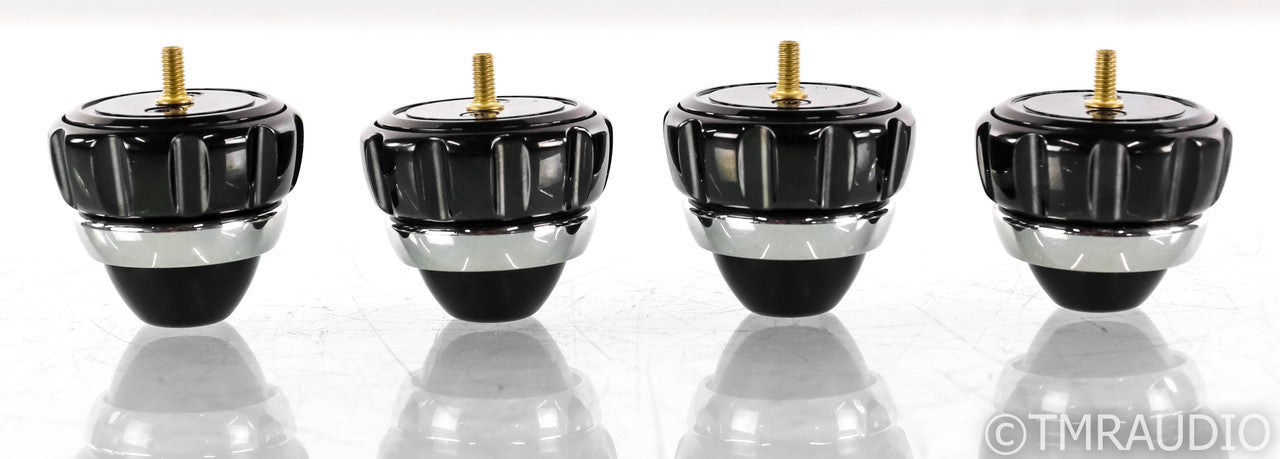 Arya Audio Labs RevOpod Isolation Feet; Black Chrome w/ Silver; Set of 4