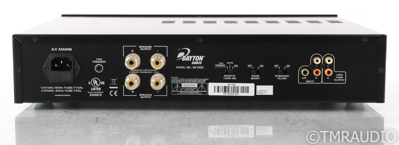 Dayton Audio SA1000 Stereo Subwoofer Amplifier; Black