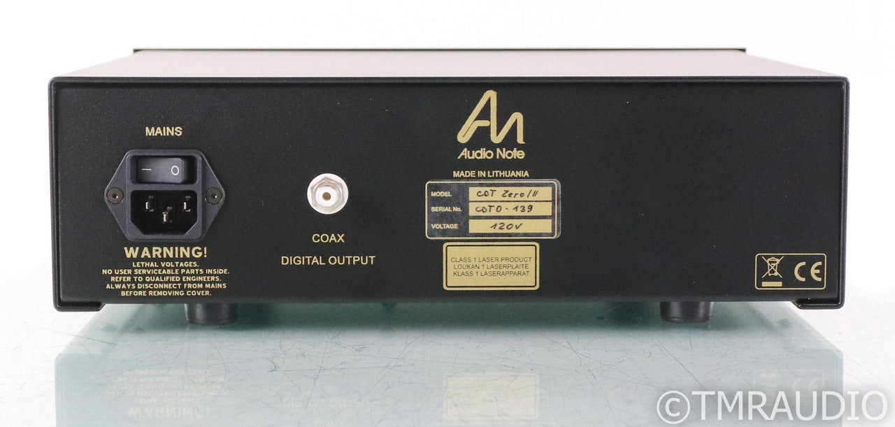 Audio Note CDT Zero/II CD Transport; Black; Remote