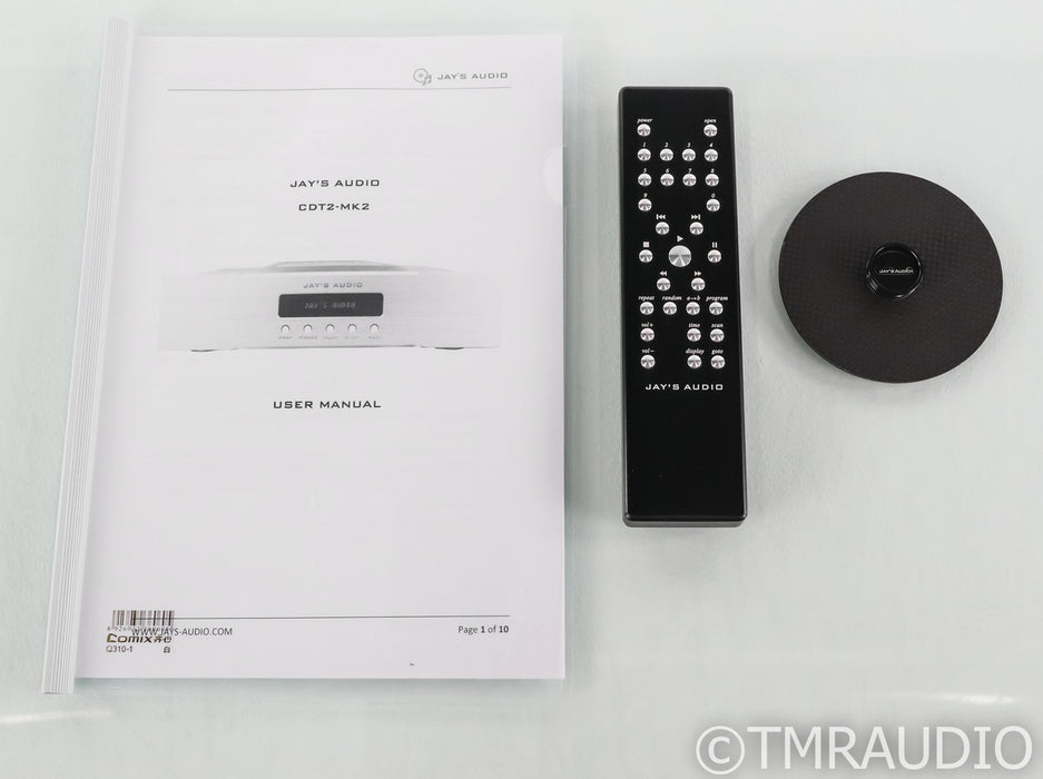 Jays Audio CDT2-MK2 CD Transport; Remote; Black; CDT-2; Mk II