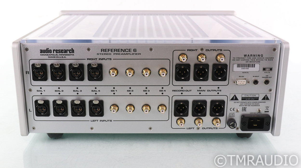 Audio Research Reference 6 Stereo Tube Preamplifier; Remote; Silver; Ref-6