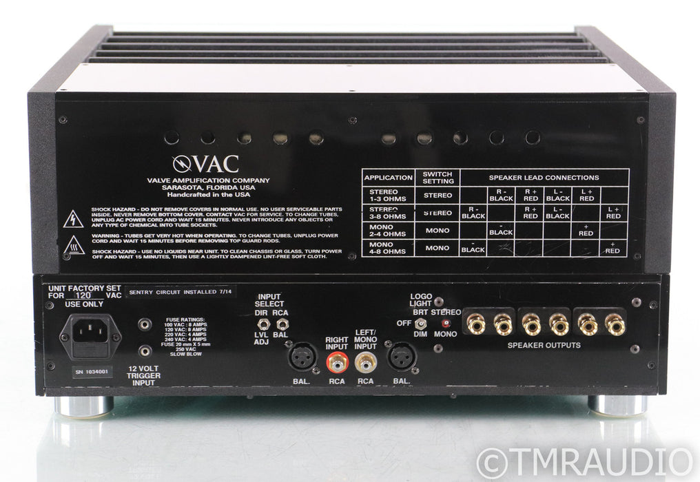 VAC Phi 300.1a Stereo Tube Power Amplifier;  300.1; "A" version; Silver
