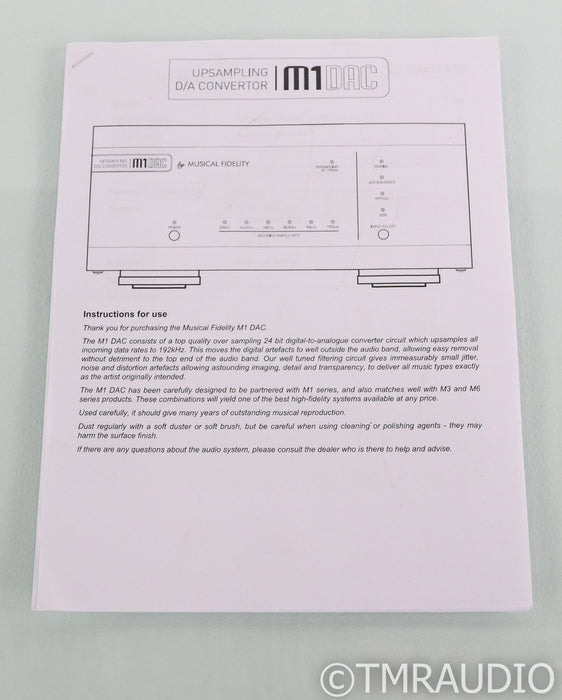 Musical Fidelity M1DAC Upsampling DAC; M-1; D/A Converter; Black