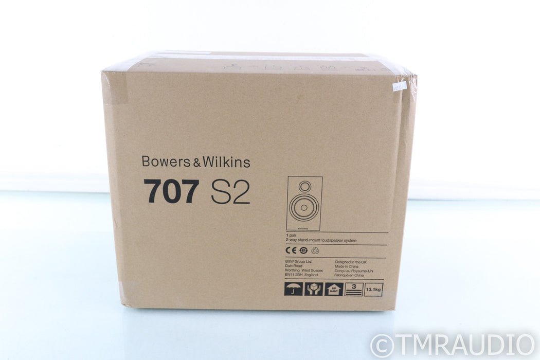 B&W 707 S2 Bookshelf Speakers; S-2; Gloss Black Pair (New)