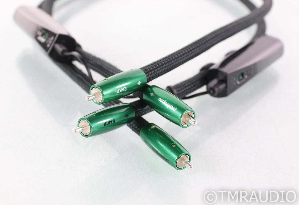 AudioQuest Earth RCA Cables; 1m Pair Interconnects; 72v DBS (Open Box)