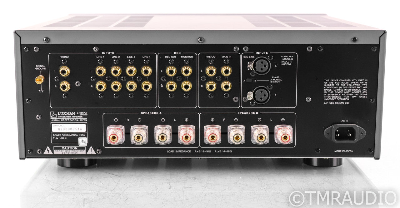 Luxman L-550AX MkII Stereo Integrated Amplifier; MM / MC Phono; Remote; L550AXII