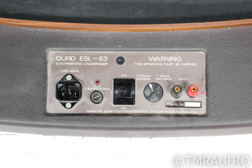 Quad ESL-63 Floorstanding Speakers; Pair w/ Stands; AS-IS (Bad Panels)