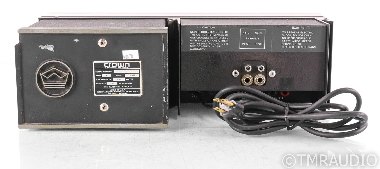 Crown D 150 Stereo Power Amplifier; Silver