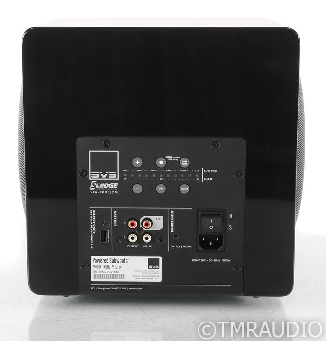 SVS 3000 Micro Dual 8" Powered Subwoofer; Piano Black