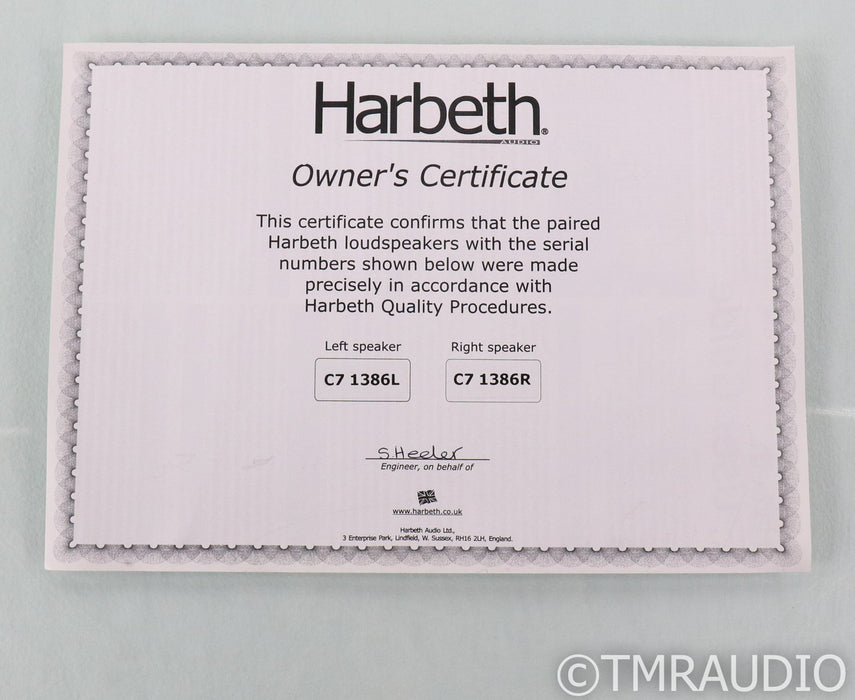 Harbeth HL Compact 7ES-3 Bookshelf Speakers; C7ES3; Walnut Pair