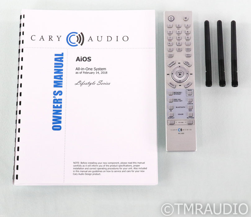 Cary Audio AiOS Stereo Integrated Amplifier; Remote; DAC; Wireless; Silver
