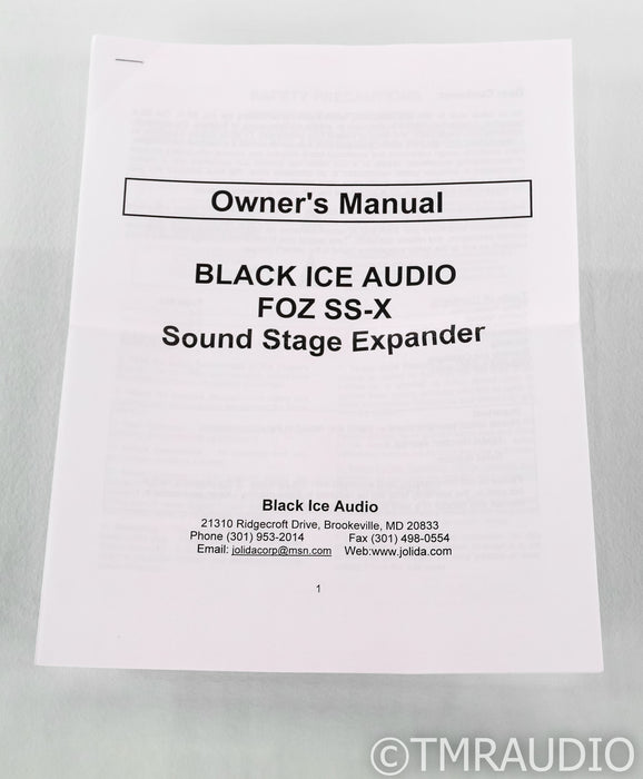 Black Ice Audio FOZ SS-X Sound Stage Expander; SSX