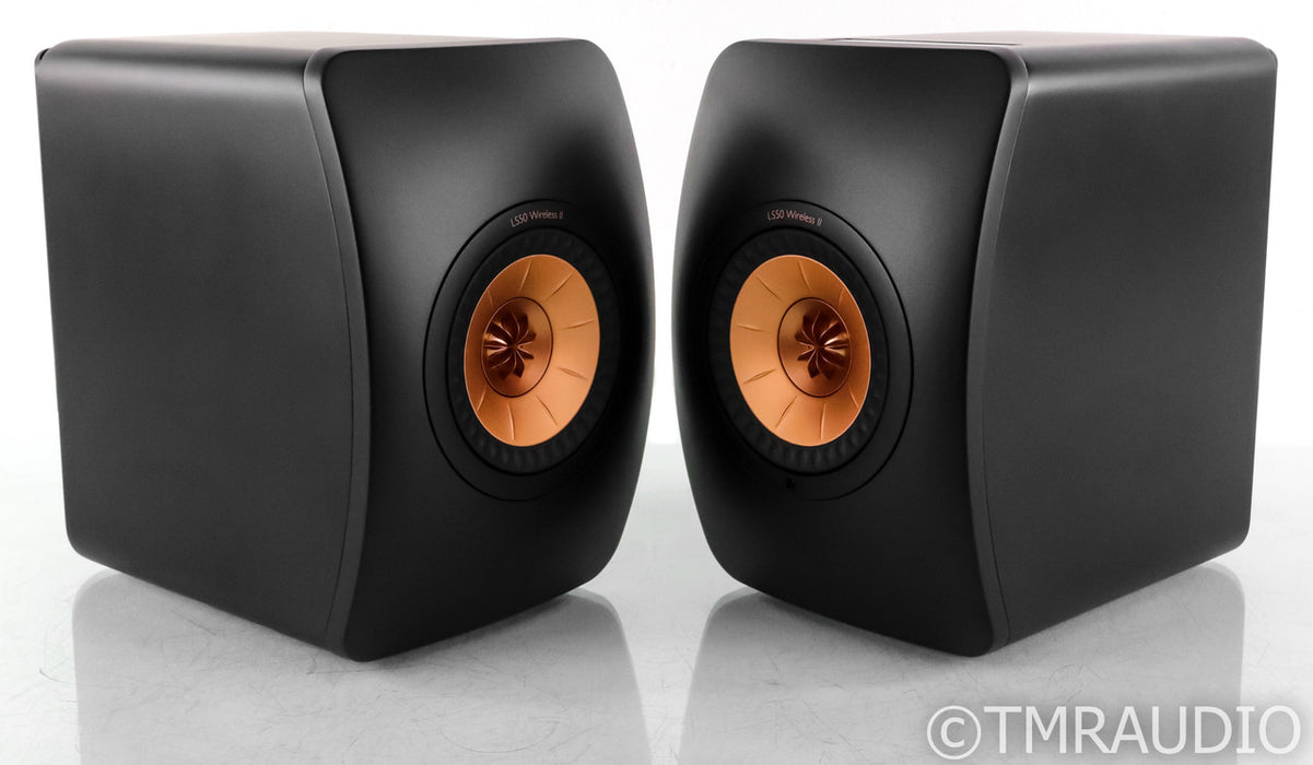 Kef LS50 Wireless II Powered Bookshelf Speakers; Carbon Black Pair