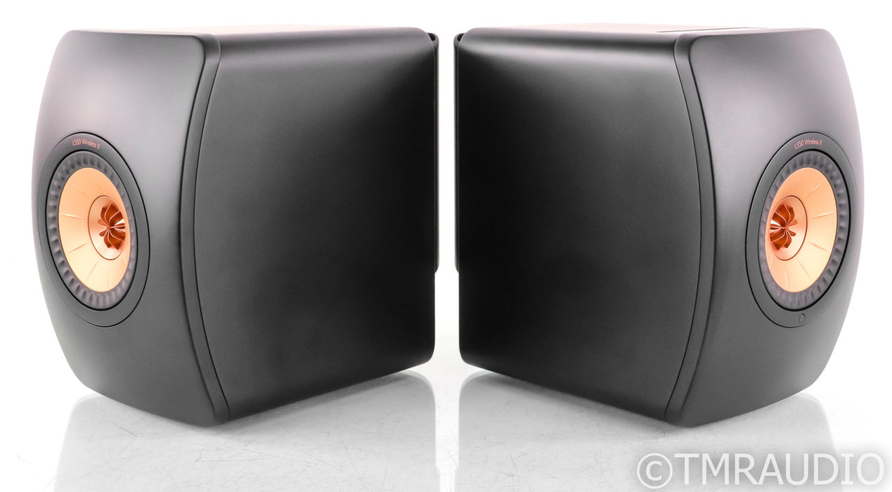 Kef LS50 Wireless II Powered Bookshelf Speakers; Carbon Black Pair