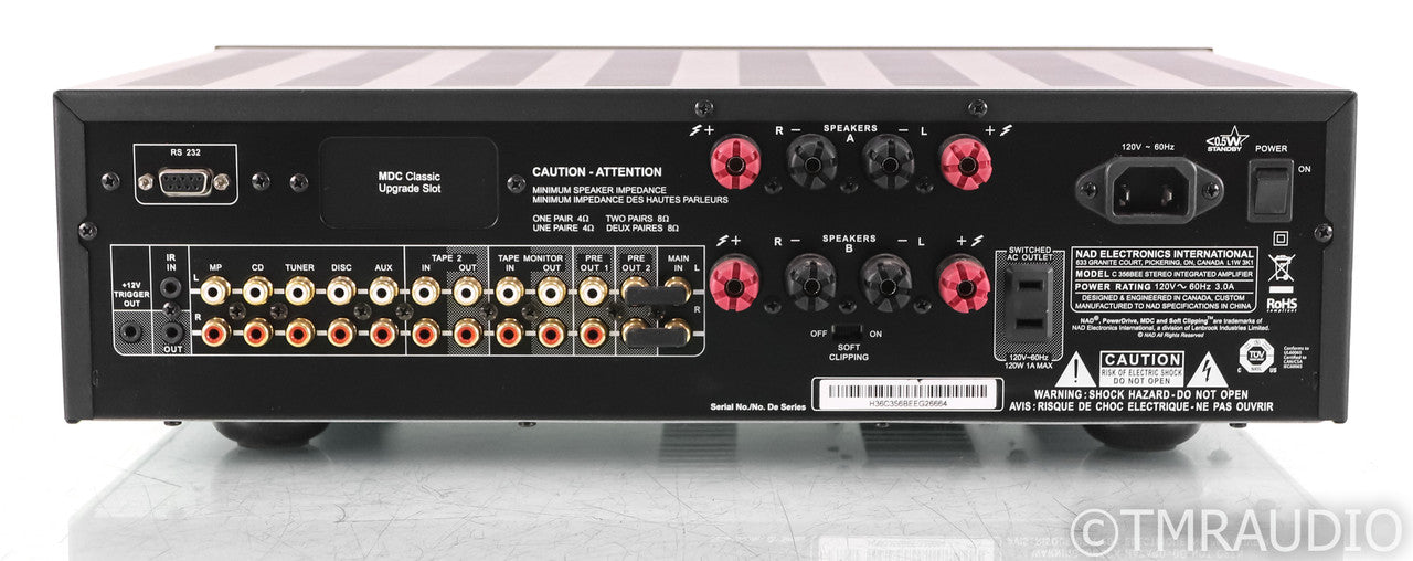 NAD C356BEE Stereo Integrated Amplifier; Black; Remote; MDC; PD