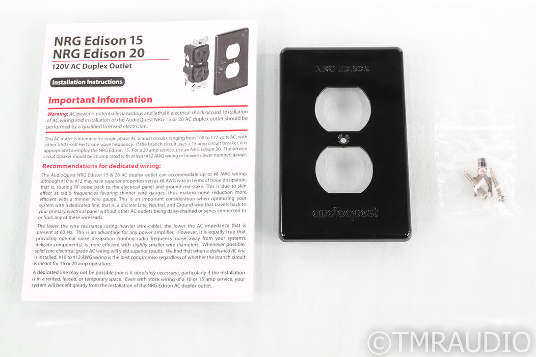 AudioQuest NRG Edison 15 AC Mains Power Outlet; Duplex