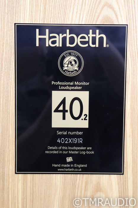 Harbeth 40.2 Floorstanding Speakers; 40th Anniversary; Olive Pair w/ Stands