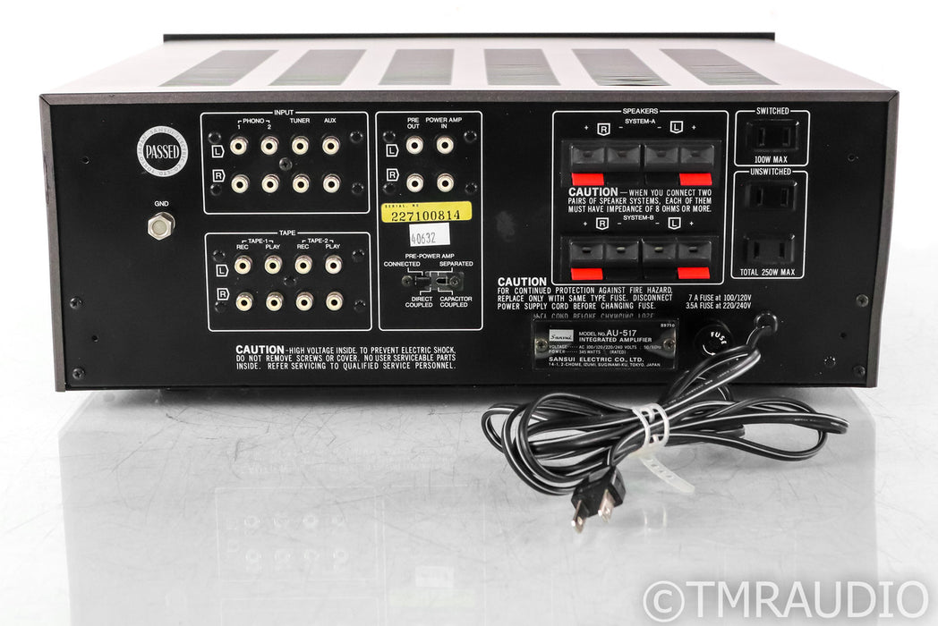 Sansui AU-517 Stereo Integrated Amplifier; Black; Vintage