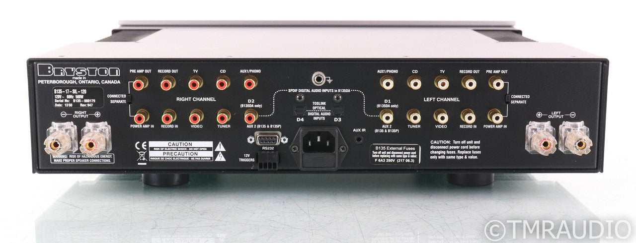 Bryston B135 SST2 Stereo Integrated Amplifier; Silver; 17" (No Remote) (1/8)