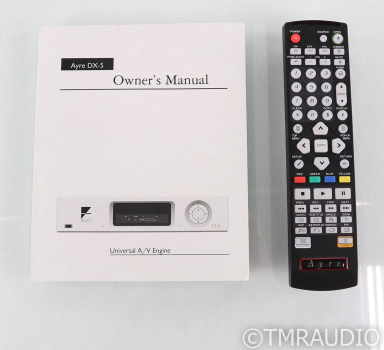 Ayre DX-5 Universal Disc Player; Remote; Silver; Blu-Ray / DVD / SACD / CD