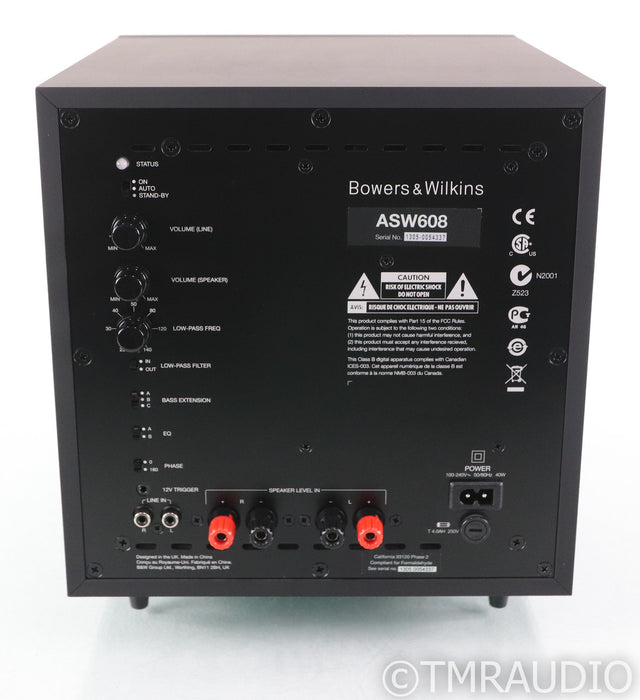 B&W ASW608 8" Powered Subwoofer; Black; ASW-608