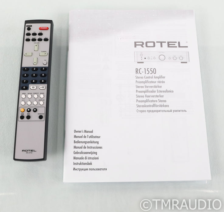 Rotel RC-1550 Stereo Preamplifier; Remote; Integrated MM Phono Stage; RC1550