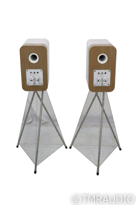 Q Acoustics Concept 300 Bookshelf Speakers; Gloss White with Light Oak Pair