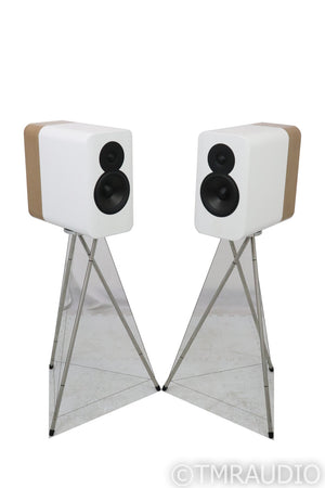 Q Acoustics Concept 300 Bookshelf Speakers; Gloss White with Light Oak Pair