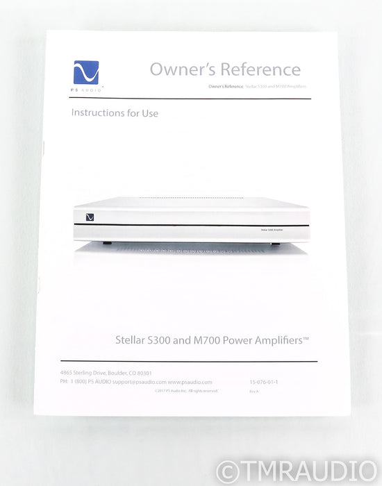 PS Audio Stellar S300 Stereo Power Amplifier; (used) Silver