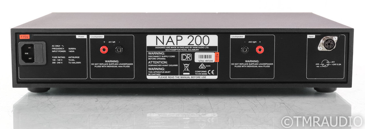 Naim NAP200 DR Stereo Power Amplifier; Black; NAP-200