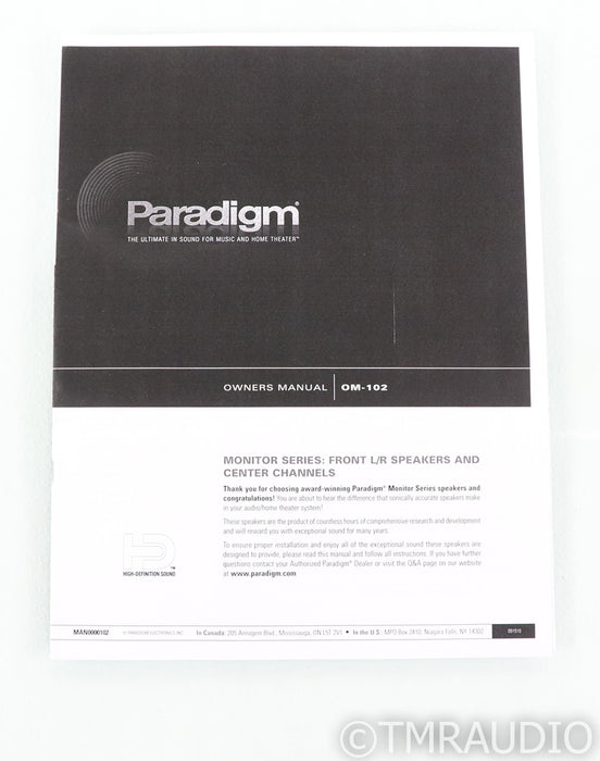 Paradigm Audio Atom Monitor V.6 Bookshelf Speakers; White Pair