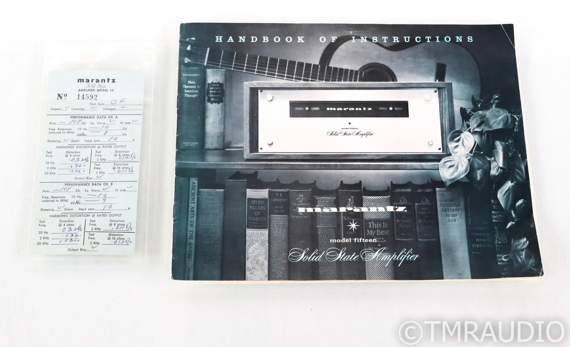 Maratnz Model Fifteen Vintage Power Amplifier; Solid State; Model 15
