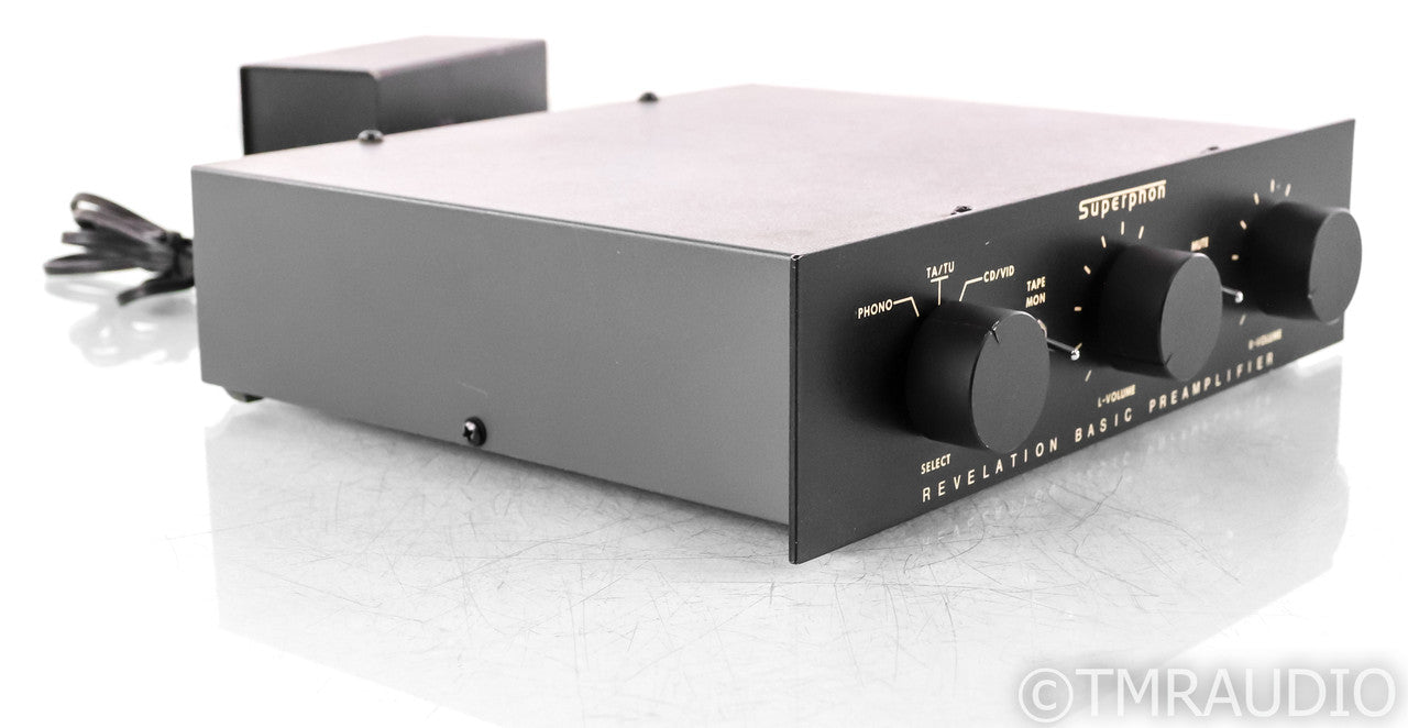 SuperPhon Revelation Basic Vintage Stereo Preamplifier; MM Phono; Black