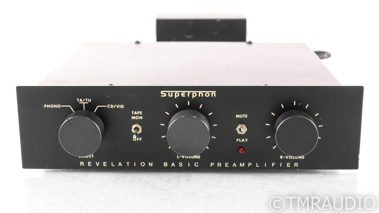 SuperPhon Revelation Basic Vintage Stereo Preamplifier; MM Phono; Black