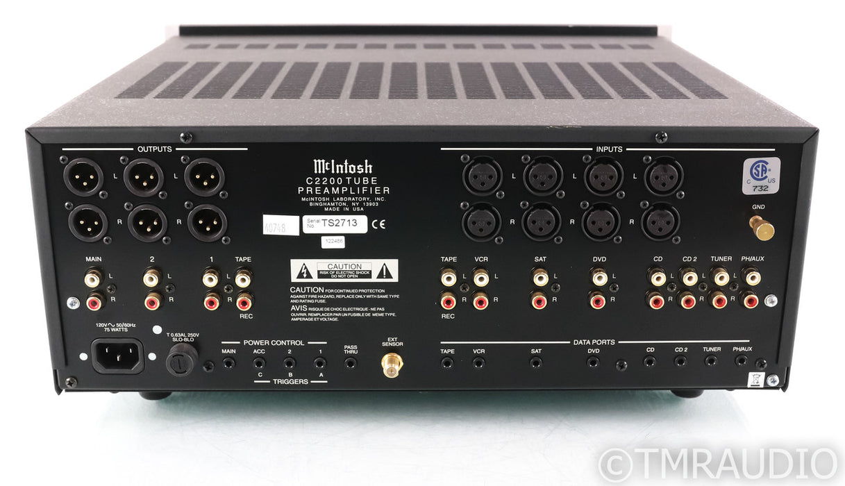 McIntosh C2200 Stereo Tube Preamplifier; MM Phono; C-2200 (No Remote)
