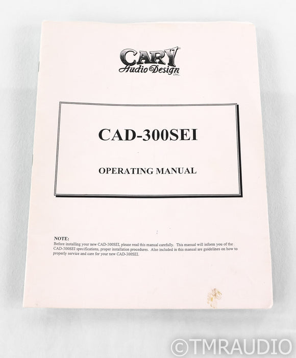 Cary CAD-300 SEI Stereo Tube Integrated Amplifier; CAD300SEI