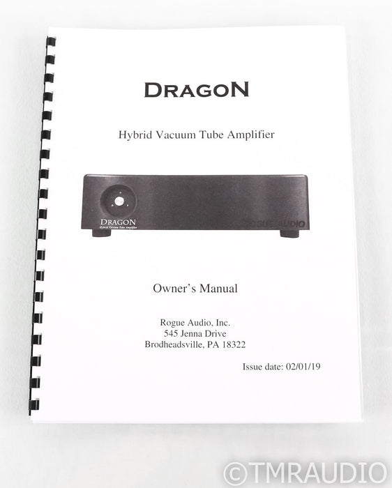 Rogue Audio DragoN Tube Hybrid Stereo Power Amplifier; Black