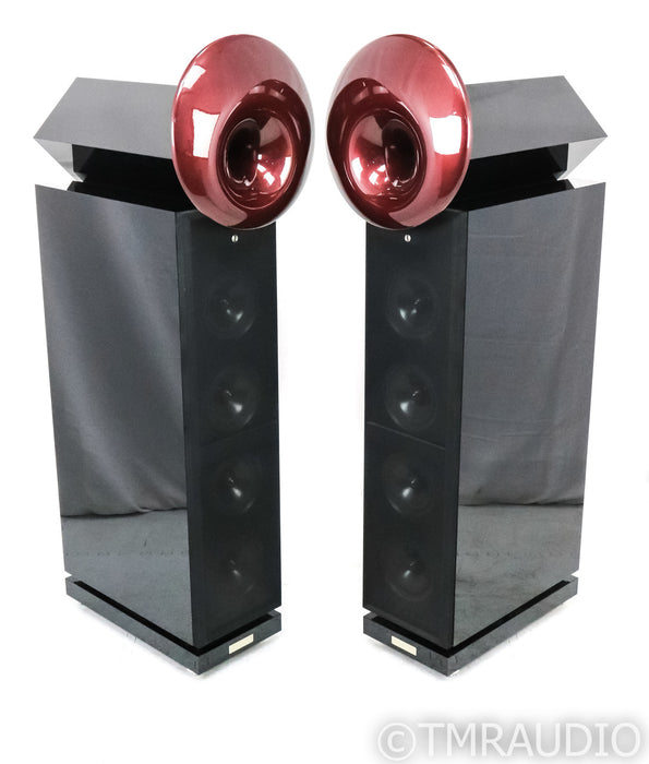 Acapella LaCampanella MKIII Floorstanding Speakers; Black w/ Porsche Maroon Horn