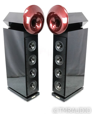 Acapella LaCampanella MKIII Floorstanding Speakers; Black w/ Porsche Maroon Horn